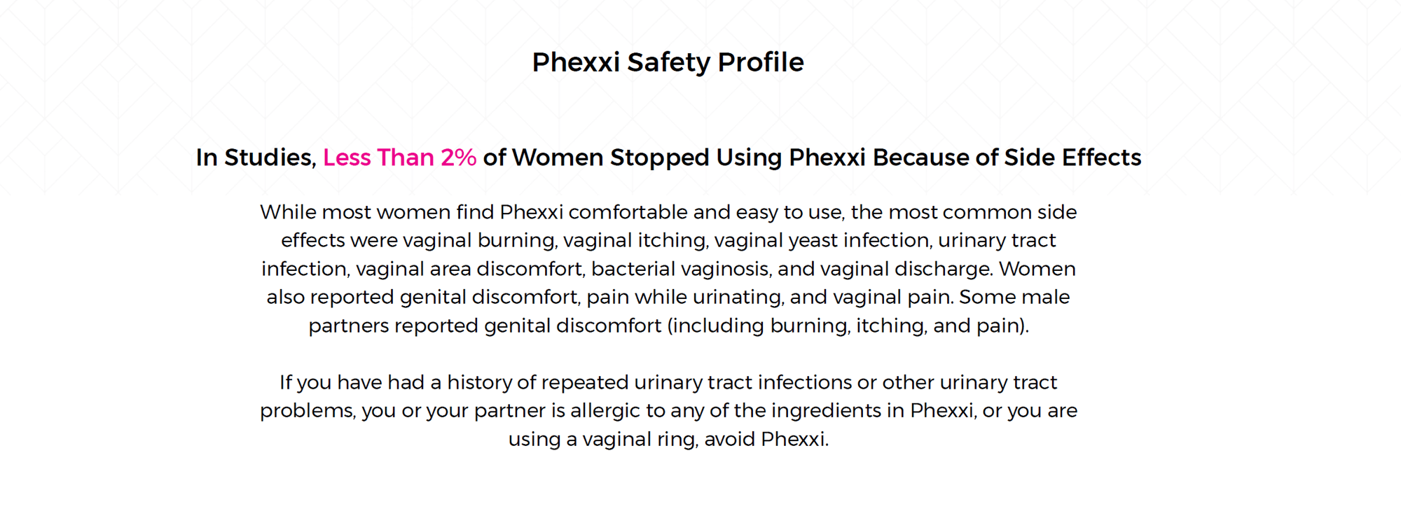 phexxi safety profile